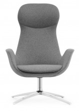 Countess Chair. Chrome 4 Star Base. Grey Fabric Only